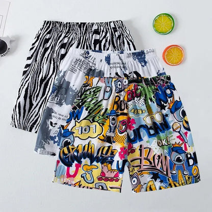 Summer CHILDREN'S Thin Beach Pants Boys and Girls Casual Joker Shorts Thin Home Pants Five Pants. Leedoar