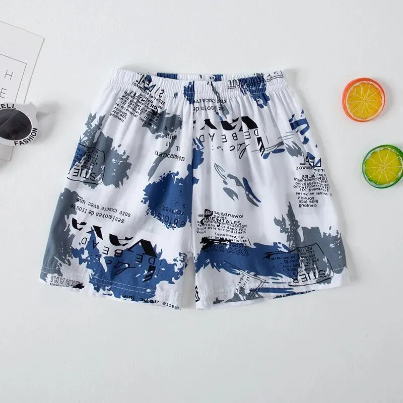 Summer CHILDREN'S Thin Beach Pants Boys and Girls Casual Joker Shorts Thin Home Pants Five Pants. Leedoar