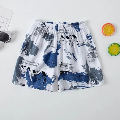 Summer CHILDREN'S Thin Beach Pants Boys and Girls Casual Joker Shorts Thin Home Pants Five Pants. Leedoar