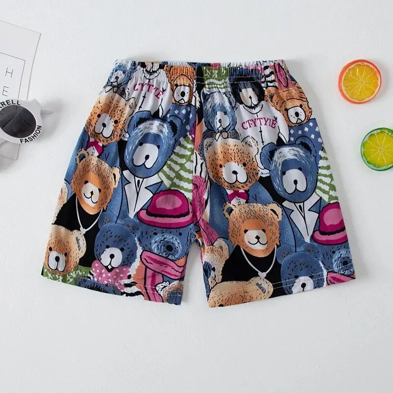 Summer CHILDREN'S Thin Beach Pants Boys and Girls Casual Joker Shorts Thin Home Pants Five Pants. Leedoar