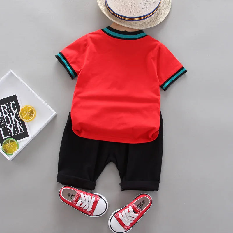 Summer Cotton baby boys Short-sleeved Suits Fashion toddlers girls Polo Clothing suits Casual Leedoar