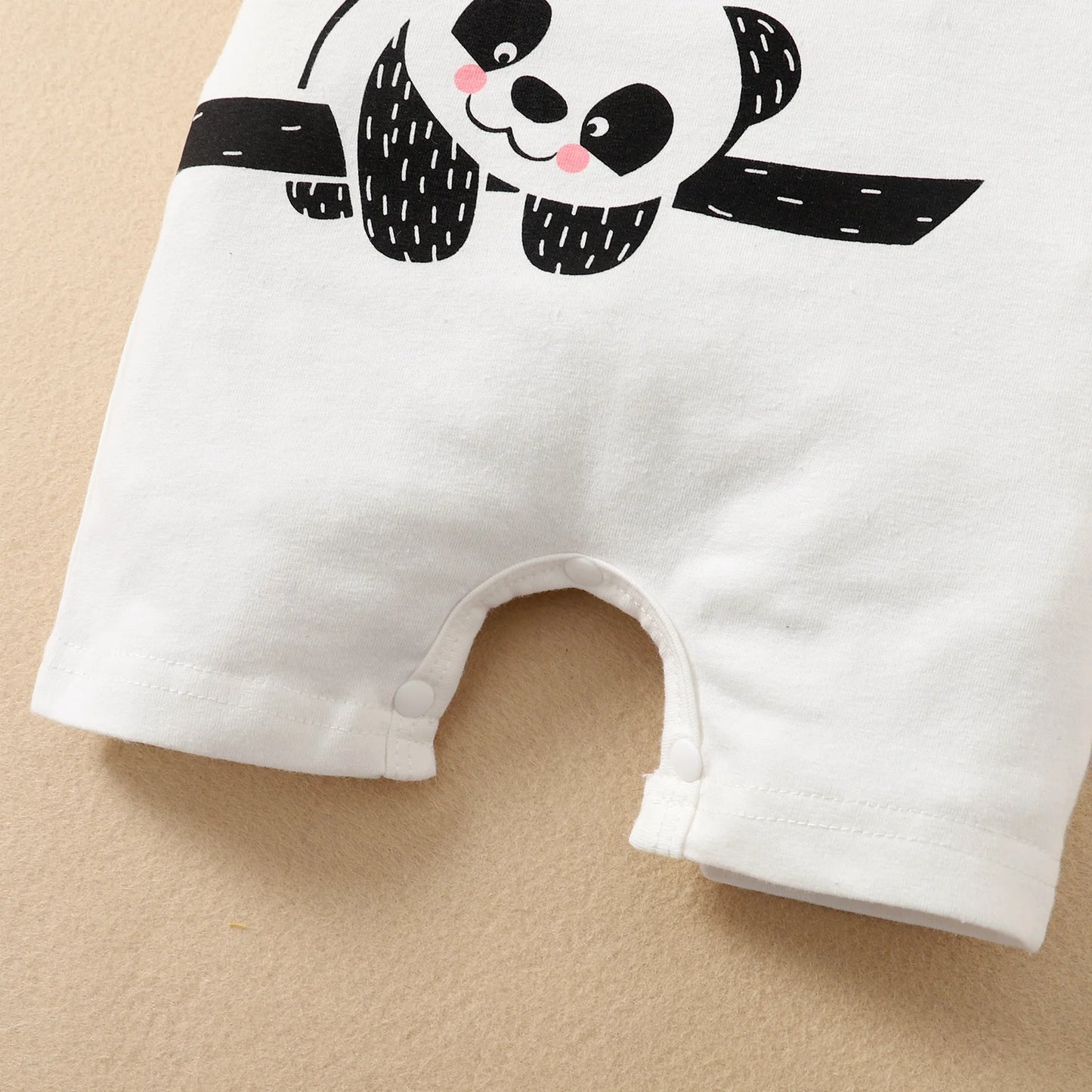 Summer Newborn Infant 0-1 Years Old Baby Boys Girls Romper Short Sleeve Panda Print Baby Clothing Leedoar