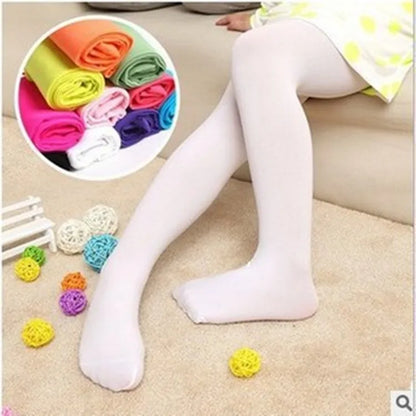 Summer Spring Candy Color Kids Pantyhose Ballet Dance Tights for Girls Stocking Children Velvet Solid White Pantyhose Leedoar