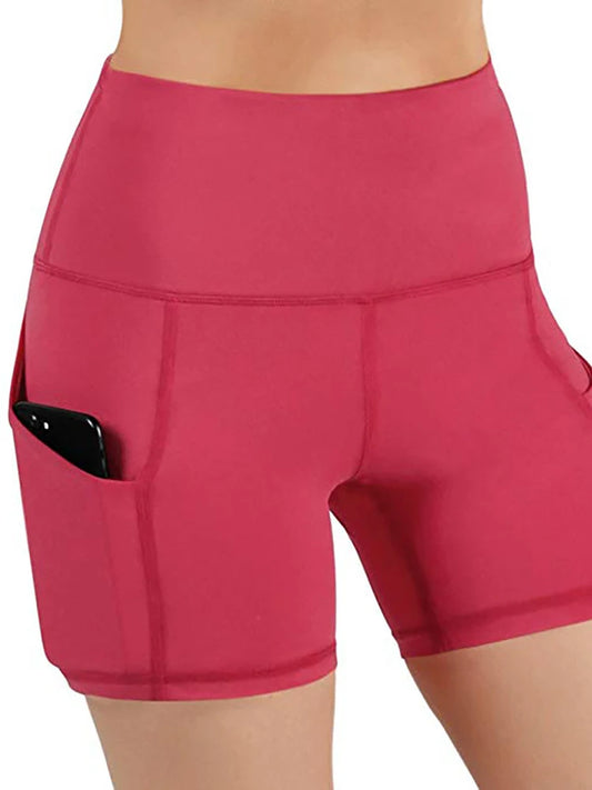 Leggings clássicas de verão, shorts de ioga elásticos e justos, shorts justos de corrida com cintura alta e elevação do quadril 