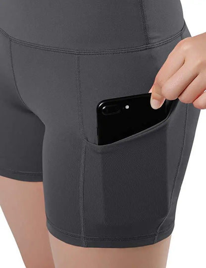 Summer classic Leggings Stretch slim Yoga shorts Running high-waisted hip lift tight shorts Leedoar