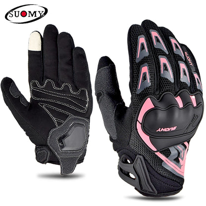 Suomy Motorcycle Gloves Summer Mesh Breathable Moto Gloves Men Women Touch Screen Motocross Gloves Touch Screen Cycling Gloves Leedoar