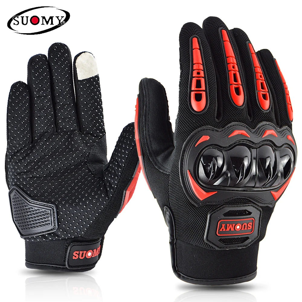 Suomy Motorcycle Gloves Summer Mesh Breathable Moto Gloves Men Women Touch Screen Motocross Gloves Touch Screen Cycling Gloves Leedoar