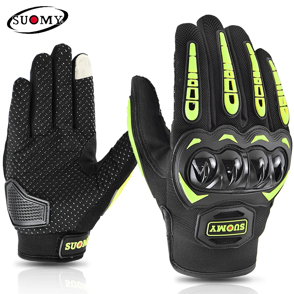 Suomy Motorcycle Gloves Summer Mesh Breathable Moto Gloves Men Women Touch Screen Motocross Gloves Touch Screen Cycling Gloves Leedoar