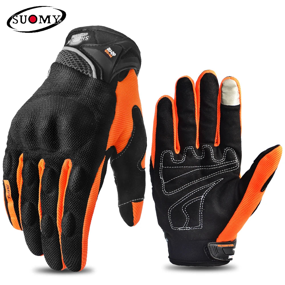 Suomy Motorcycle Gloves Summer Mesh Breathable Moto Gloves Men Women Touch Screen Motocross Gloves Touch Screen Cycling Gloves Leedoar