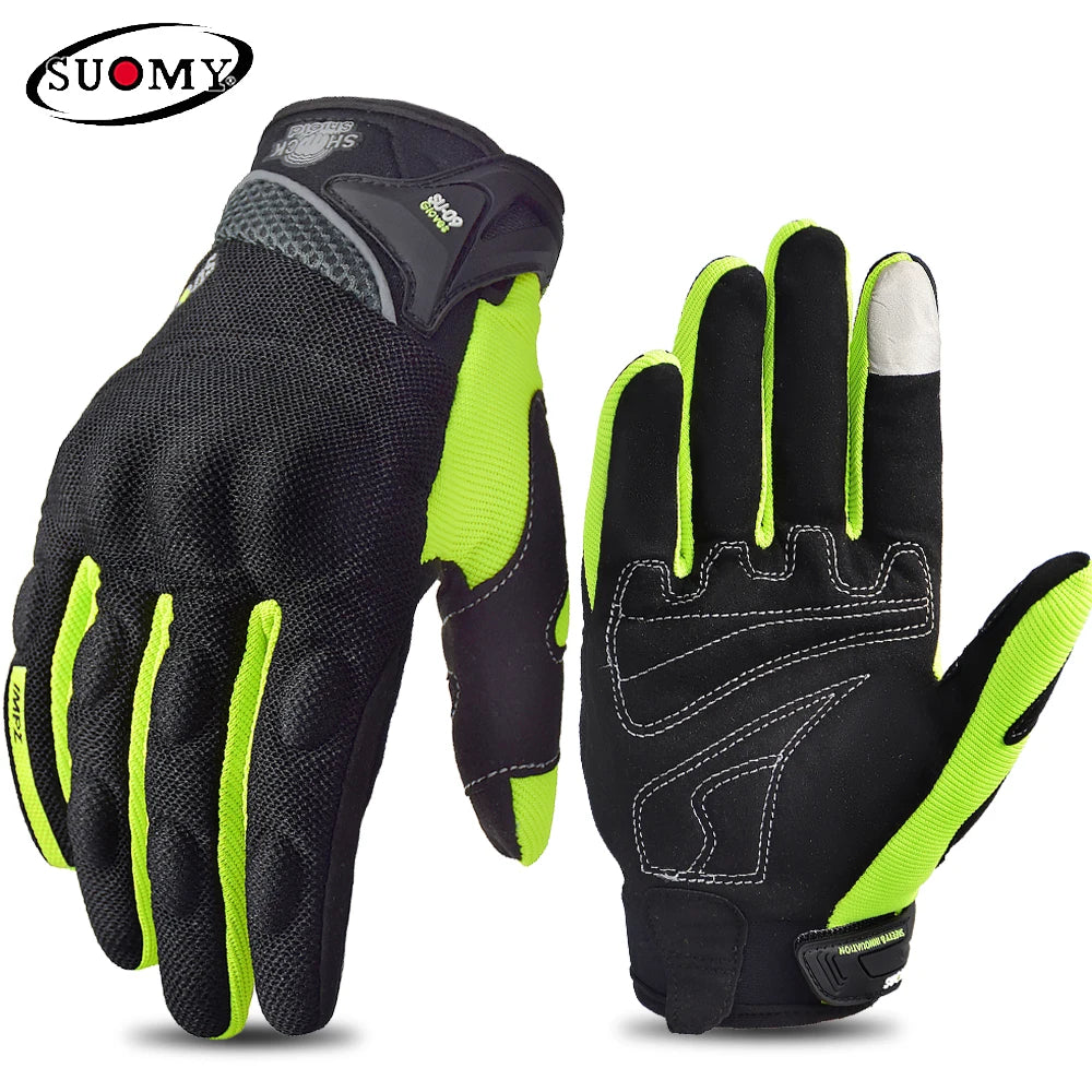 Suomy Motorcycle Gloves Summer Mesh Breathable Moto Gloves Men Women Touch Screen Motocross Gloves Touch Screen Cycling Gloves Leedoar