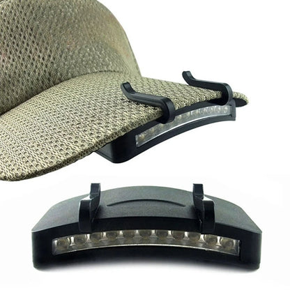 Linterna frontal LED superbrillante con clip para gorra, para pesca al aire libre, camping y caza 