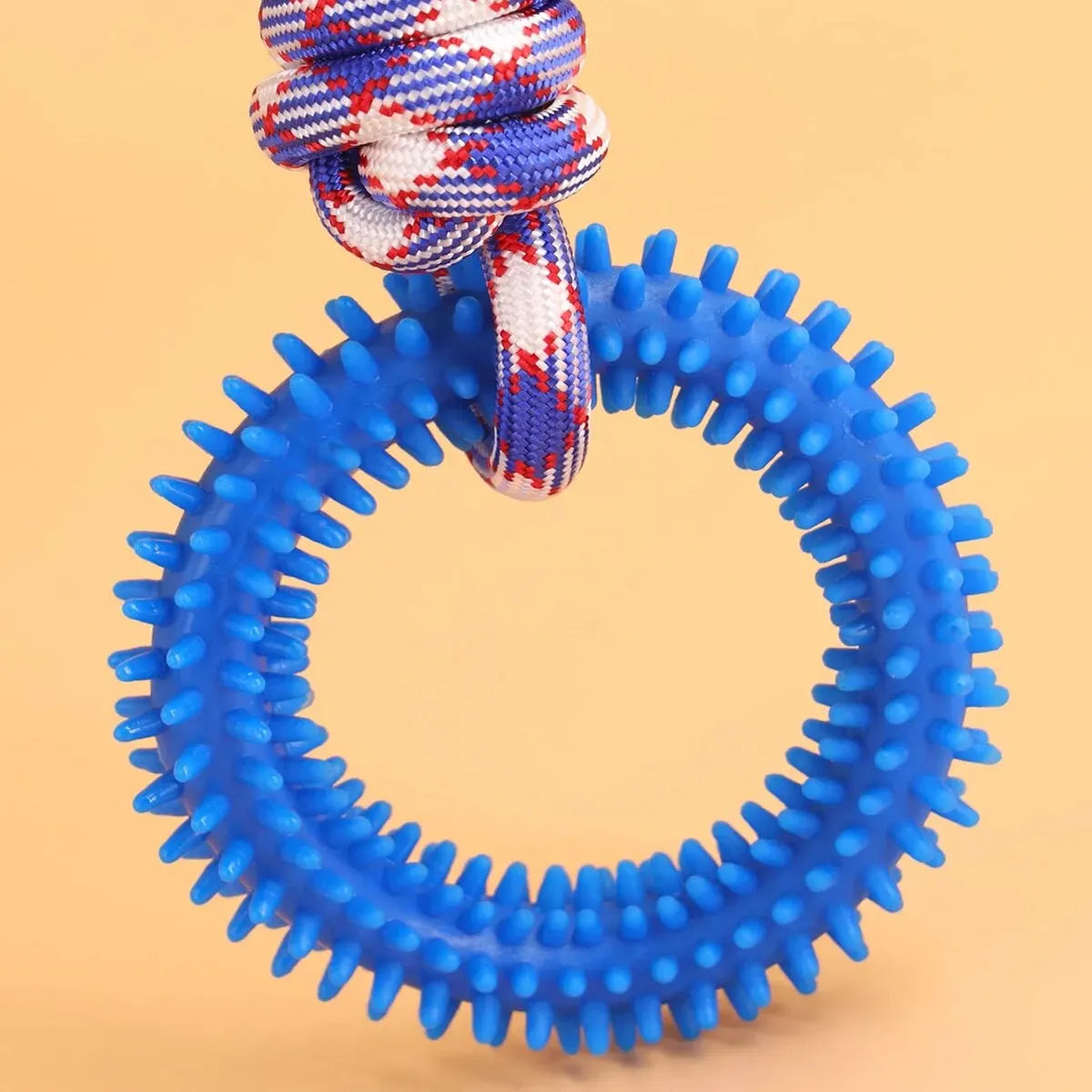 Supet Interactive Training Pet Toy Ring Spiked Ring Dog Teeth Cleaning Pet Supplies Leedoar