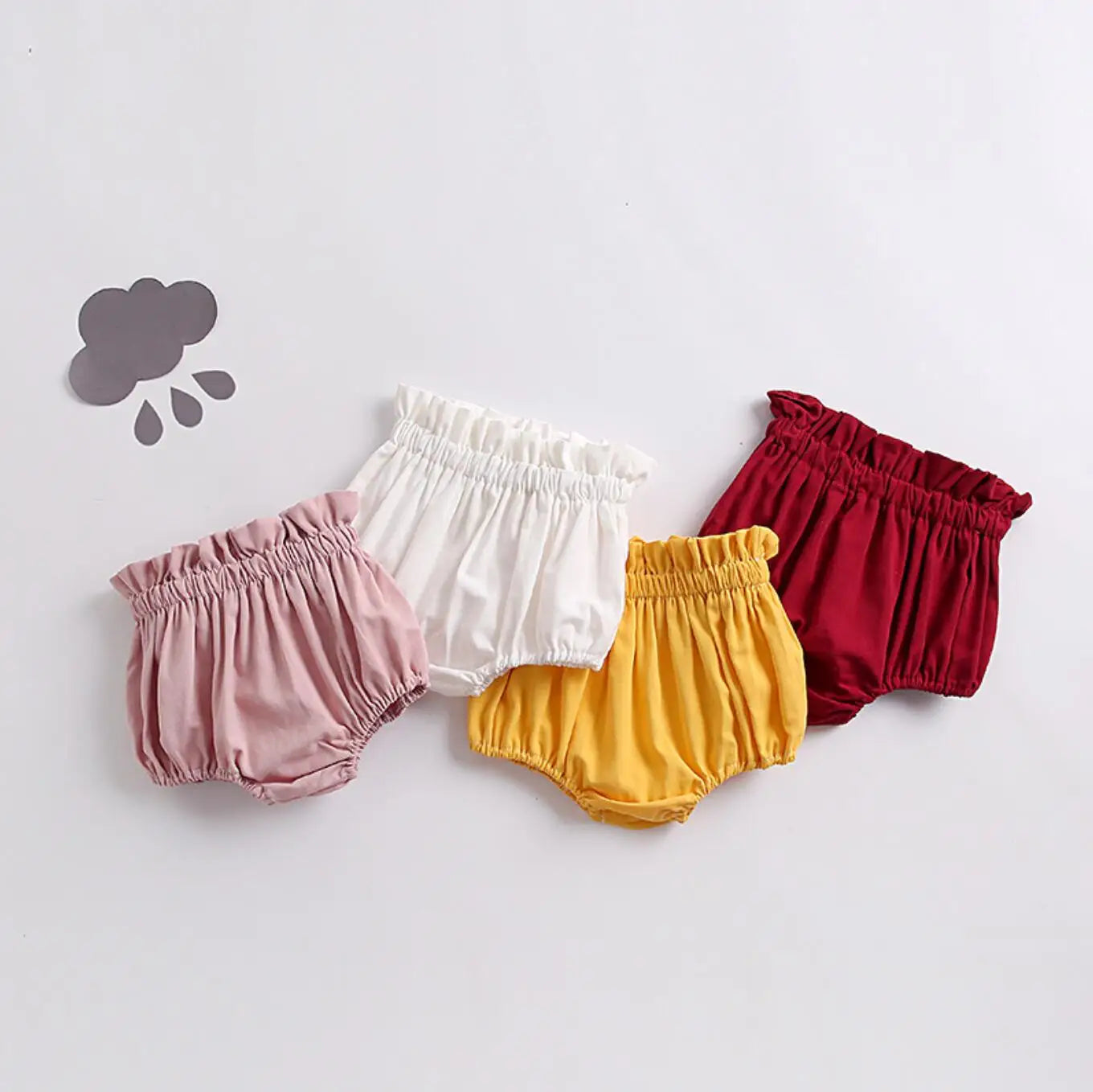 Sweet Candy Color Baby Bloomers Summer Cozy Cotton Infant Baby Shorts for Toddler Girls Clothing Children Short Pants 0-3 Years Leedoar