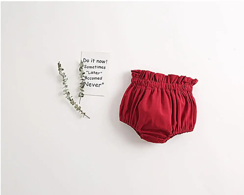 Sweet Candy Color Baby Bloomers Summer Cozy Cotton Infant Baby Shorts for Toddler Girls Clothing Children Short Pants 0-3 Years Leedoar