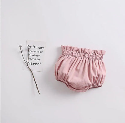 Sweet Candy Color Baby Bloomers Summer Cozy Cotton Infant Baby Shorts for Toddler Girls Clothing Children Short Pants 0-3 Years Leedoar