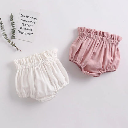 Sweet Candy Color Baby Bloomers Summer Cozy Cotton Infant Baby Shorts for Toddler Girls Clothing Children Short Pants 0-3 Years Leedoar