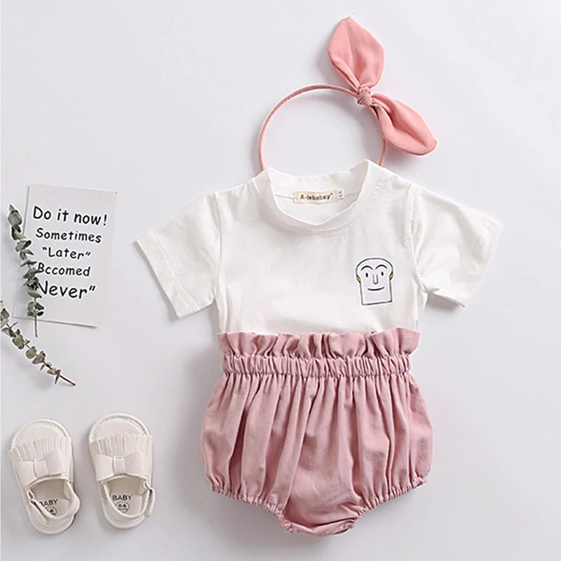 Sweet Candy Color Baby Bloomers Summer Cozy Cotton Infant Baby Shorts for Toddler Girls Clothing Children Short Pants 0-3 Years Leedoar