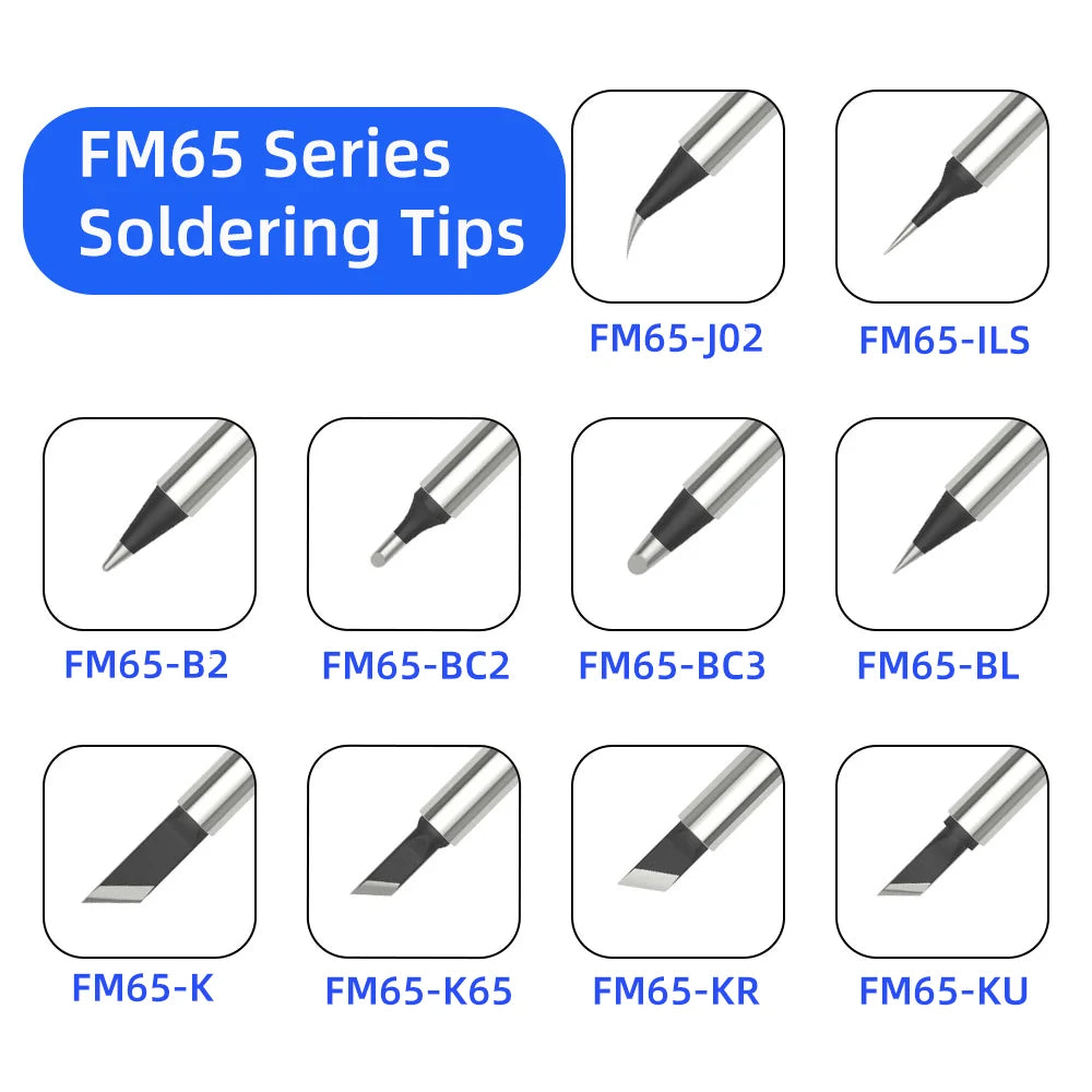 T65 FM65 Soldering Iron Tips for T65 HS-01 GD300 T85  Replacement Heater Solder Compatible with SH series  Not Applicable T12 Leedoar