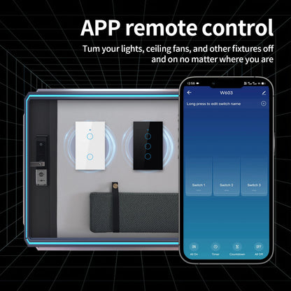 Interruptor de pared inteligente TNCE Tuya US WiFi + Bluetooth con sensor táctil de cable de 1/2/3/4 entradas, interruptores de luz LED para hogar inteligente Alexa Google Home 