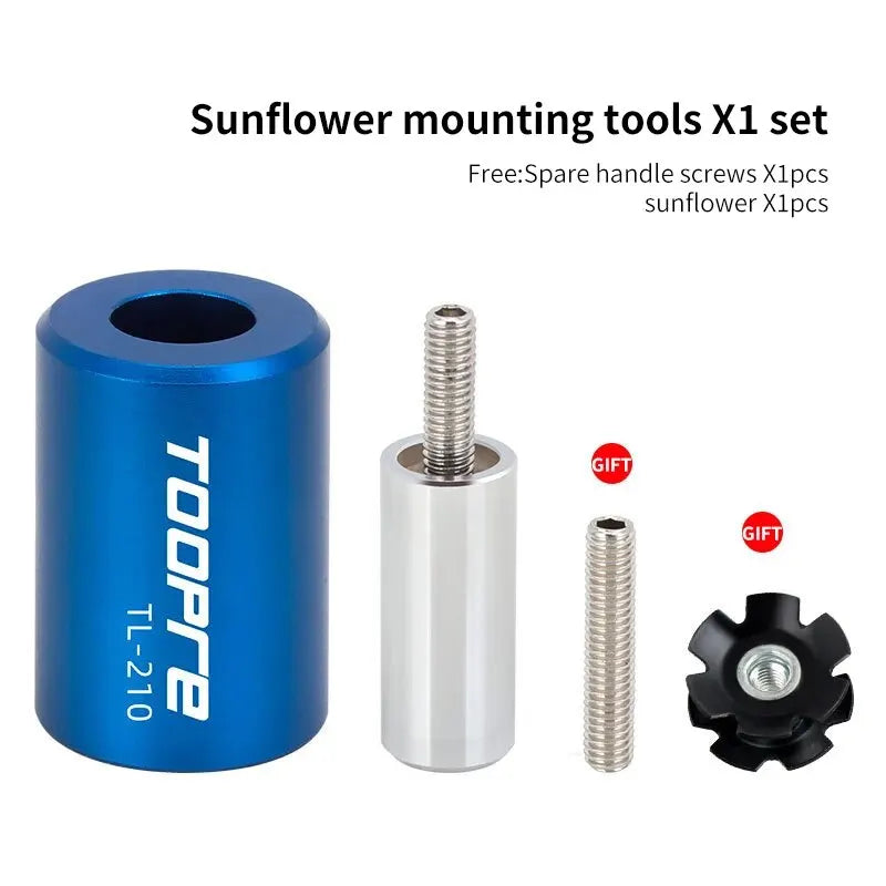 TOOPRE Mountain Road Bicycle Sunflower Insertion Tool Front Fork Bowl Set Steel Flower Core Installation Sleeve Leedoar