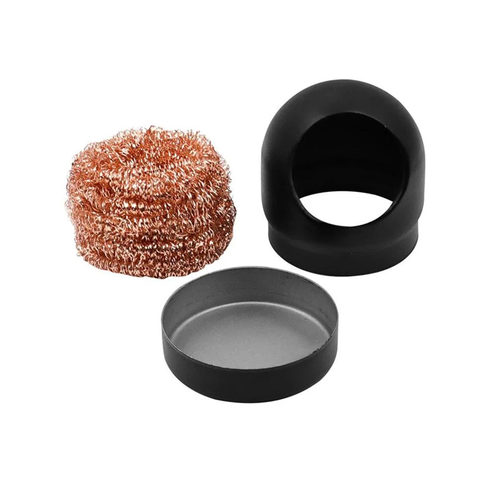 TS101 Soldering Iron Tip KIT Cleaner Desoldering Cleaning Ball Welding Mesh Filter Metal Wire Stand Steel Ball Tin Remover Tools Leedoar