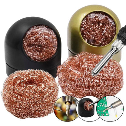 TS101 Soldering Iron Tip KIT Cleaner Desoldering Cleaning Ball Welding Mesh Filter Metal Wire Stand Steel Ball Tin Remover Tools Leedoar