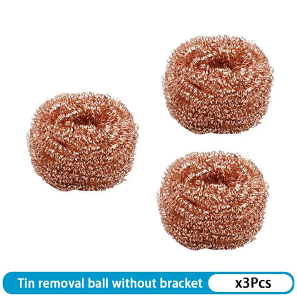 TS101 Soldering Iron Tip KIT Cleaner Desoldering Cleaning Ball Welding Mesh Filter Metal Wire Stand Steel Ball Tin Remover Tools Leedoar