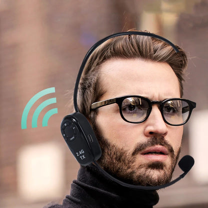 Transmisor de micrófono inalámbrico con auriculares TT123 2.4G, amplificador de enseñanza universal, micrófono con gancho para la oreja 