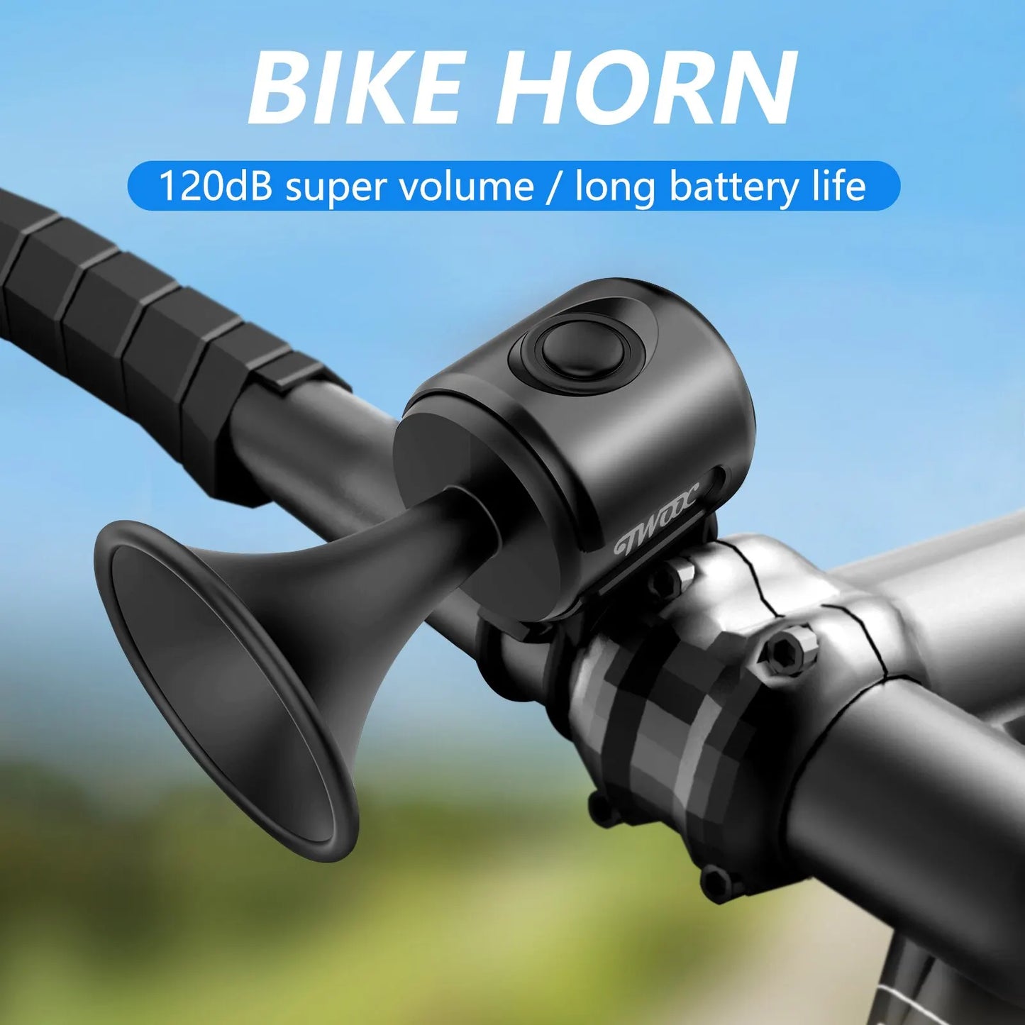 TWOOC Bicycle Electronic Horn Loud Warning Sound CR2032 Battery 120dB IPX4 Waterproof Suitable for Road and Mountain Bike Leedoar