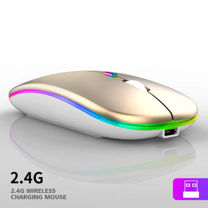 Tablet Phone Computer Bluetooth Wireless Mouse Rechargeable Luminous 2.4G USB Wireless Mouse Portable Mouse Gamer Mouse Mice Leedoar