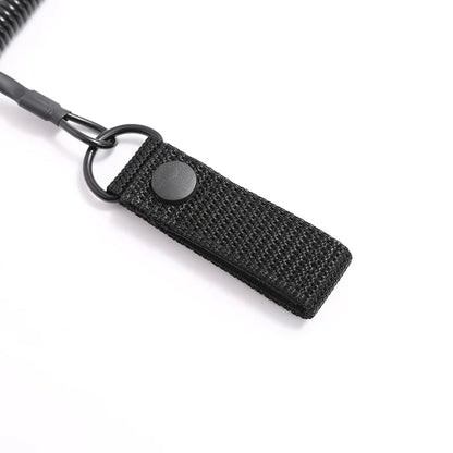 Tactical Anti-lost Elastic Lanyard Anti-theft Anti-cut Military Spring Seat Belt Gun Rope Key Ring Flashlight Accessories Leedoar