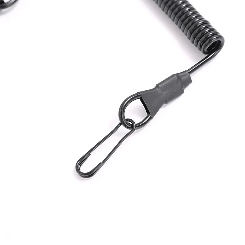 Tactical Anti-lost Elastic Lanyard Anti-theft Anti-cut Military Spring Seat Belt Gun Rope Key Ring Flashlight Accessories Leedoar