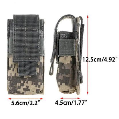 Bolsa tática para lanterna Molle, suporte para tocha, bolsa para carregador único, coldre para faca, M5, EDC, 9 mm, bolsa de cintura para caça ao ar livre 