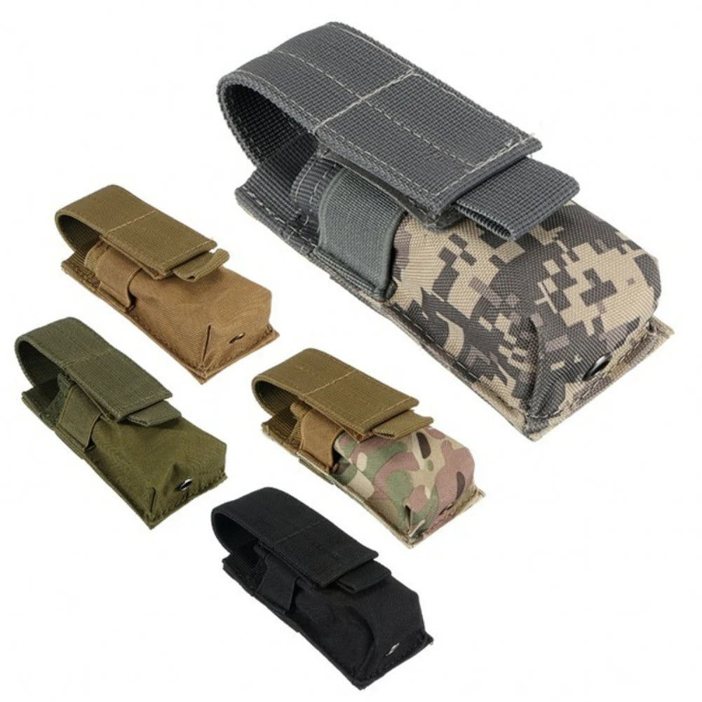 Bolsa tática para lanterna Molle, suporte para tocha, bolsa para carregador único, coldre para faca, M5, EDC, 9 mm, bolsa de cintura para caça ao ar livre 