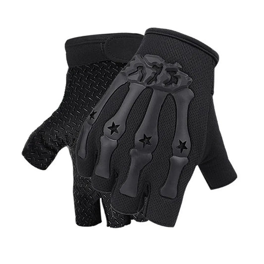 Tactical Riding Fingerless Gloves Non-slip Half Finger Gloves for Motorcycle Cycling Climbing Hiking Hunting Outdoor Sports Leedoar