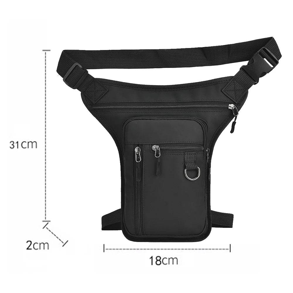 Tactical Travel Bag Waterproof Motorcycle Waist Leg Bag Men Hip Bum Pack Leg Side Bag Ride Bags Outdoor Casual Fanny Pack Bag Leedoar