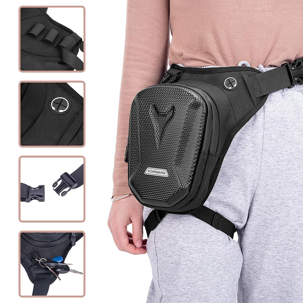 Tactical Travel Bag Waterproof Motorcycle Waist Leg Bag Men Hip Bum Pack Leg Side Bag Ride Bags Outdoor Casual Fanny Pack Bag Leedoar