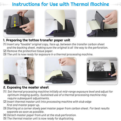 Papel de transferência de tatuagem, Cridoz 10 folhas de papel de transferência de estêncil para tatuagem, tamanho A4, papel de estêncil Audab, 8 1/4" X 11 3/4" 