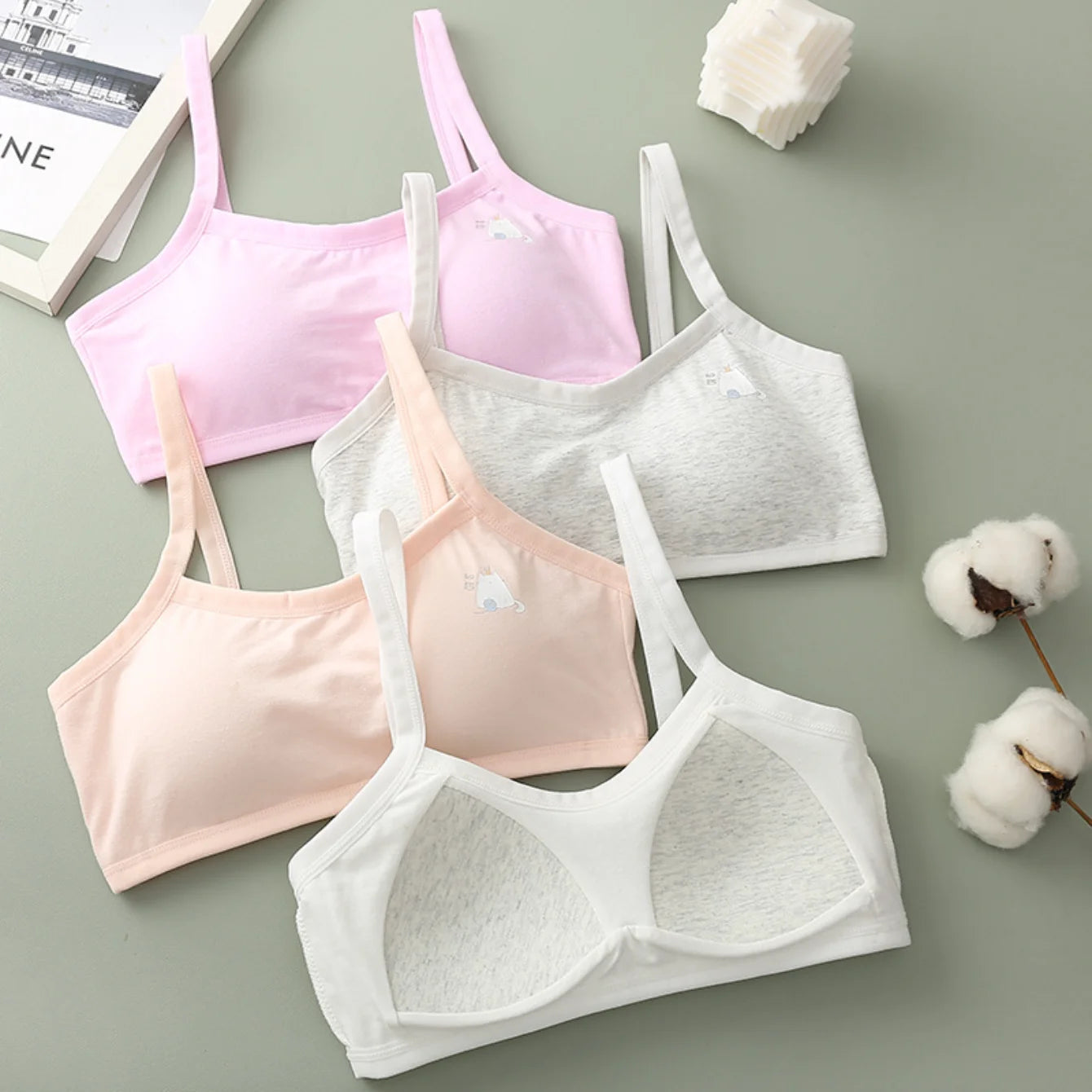 Teen Seamless Bra Full Cup Cotton Underwear Sleep Bra Teen Underwear Teen Training Bra Sports Running Breathable Bra Leedoar