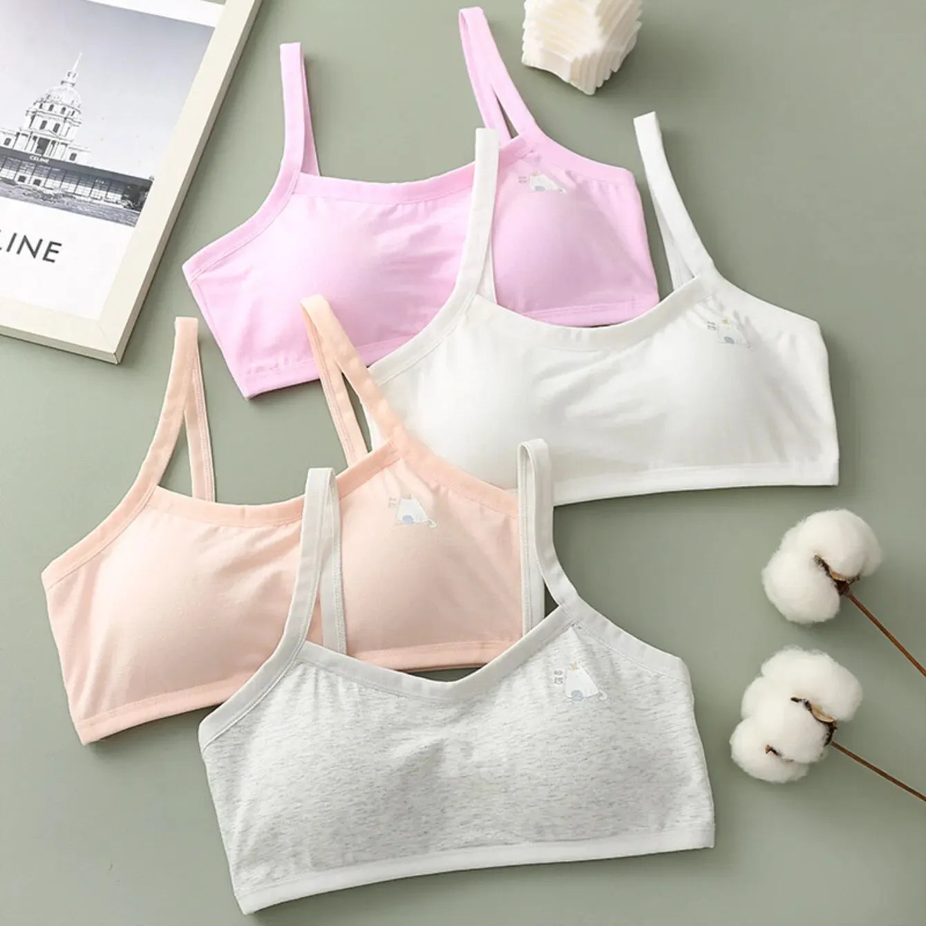 Teen Seamless Bra Full Cup Cotton Underwear Sleep Bra Teen Underwear Teen Training Bra Sports Running Breathable Bra Leedoar