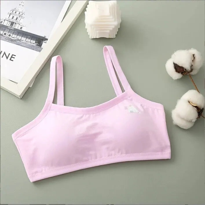 Teen Seamless Bra Full Cup Cotton Underwear Sleep Bra Teen Underwear Teen Training Bra Sports Running Breathable Bra Leedoar