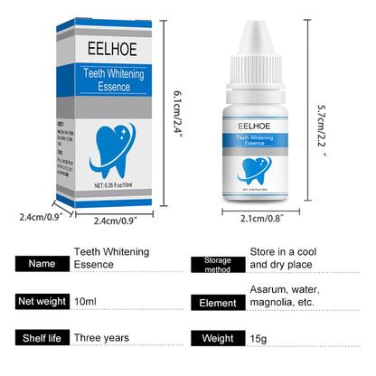 Esencia blanqueadora de dientes Elimina las manchas de placa Suero Aliento fresco Higiene bucal Contra las caries Herramientas de limpieza dental