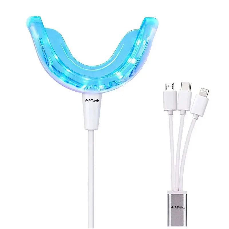 Teeth Whitening Universal Line Drag+line,LED Electric Dental Instrument,Portable Rechargeable Blue Light Oral Care Light Tool Leedoar