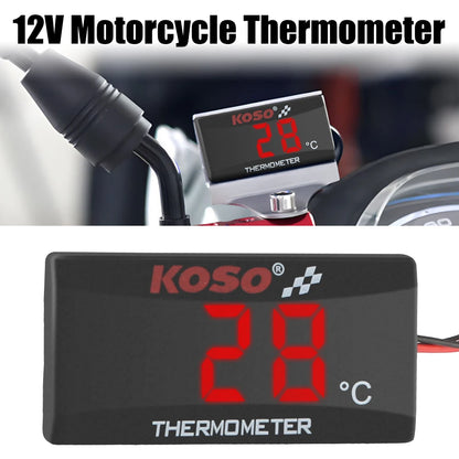 Temperature Meter Water Tank Retrofit 0~120°C Monitor Red Blue Indicator Warning 12V Motorcycle Thermometer With Sensors Leedoar