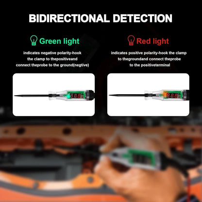 Test Light Automotive Circuit Tester 3-48V DC Digital LCD Display Prolong Spring Cable for Sedan,SUV,RV,Truck,Lawn Mower Leedoar