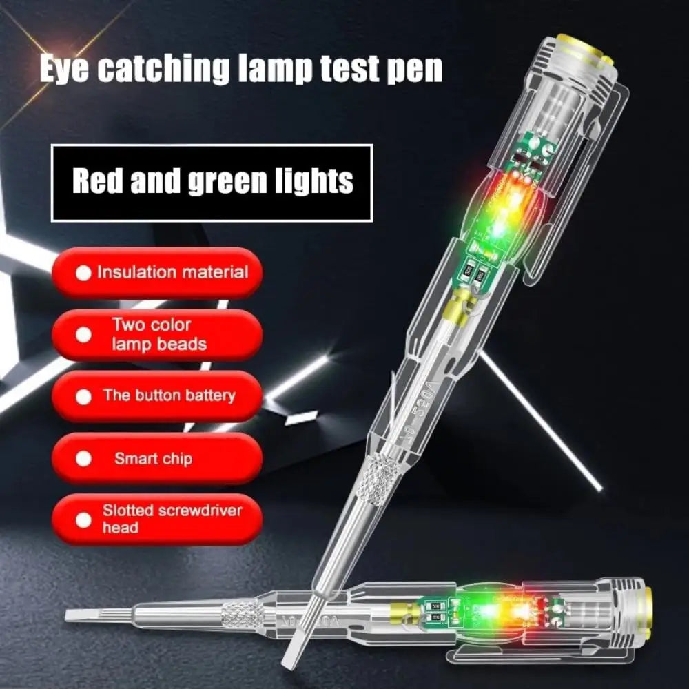 Test Pen Color Double Light Sensor Beep Alarm Electrician Test Broken Zero Fire Wire Detection Pen High Bright Electrician Pen Leedoar