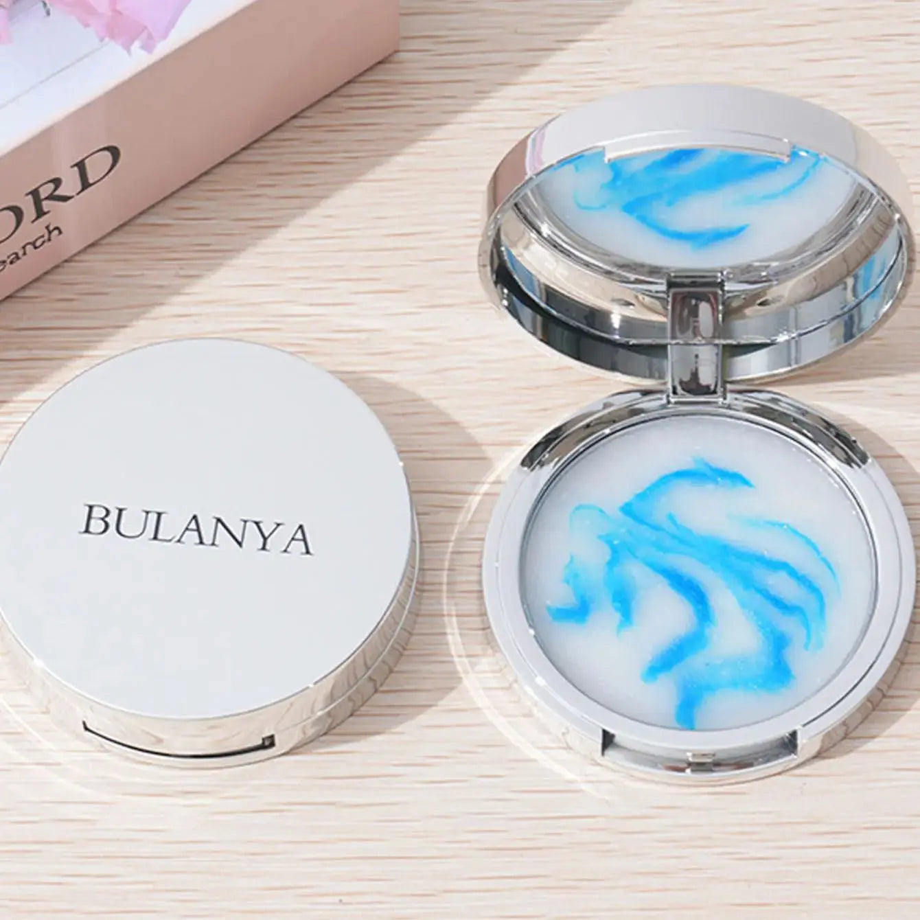 The Blue Sky Oil Control Long-lasting Powder Cake with Powder Puff Makeup Waterproof Wet and Dry Face foundation cosmetics Leedoar