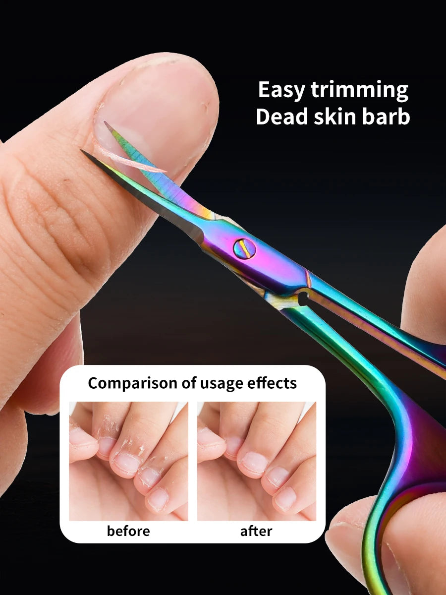 Third Generation Stainless Steel Barb Removal Super Tip Cut Russian Pre-color Titanium Bead Skin Scissors Leedoar