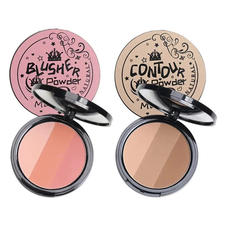 Three Color Contouring Tray Delicate Waterproof Long Lasting Not Easy To Fade Eyeshadow Blush Integrated Tray Leedoar