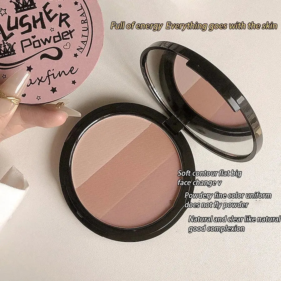 Three Color Contouring Tray Delicate Waterproof Long Lasting Not Easy To Fade Eyeshadow Blush Integrated Tray Leedoar